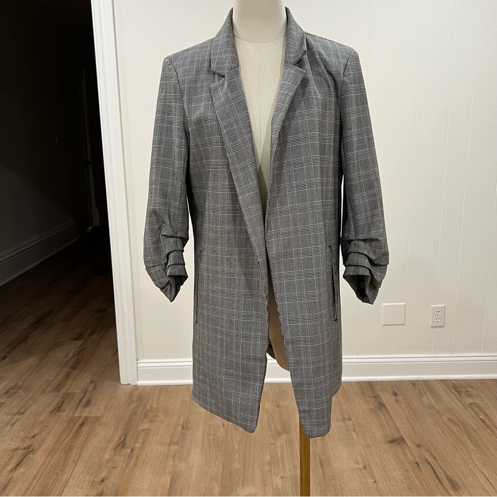 Rachel Zoe Gray Plaid Blazer